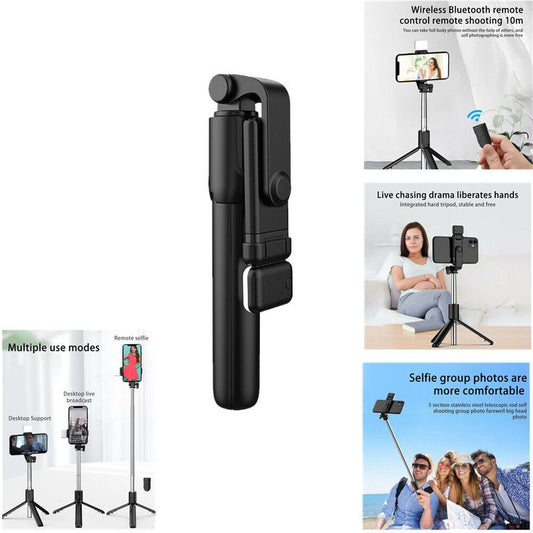 3-in-1 Extendable Selfie Stick Tripod with Bluetooth Remote & Flash