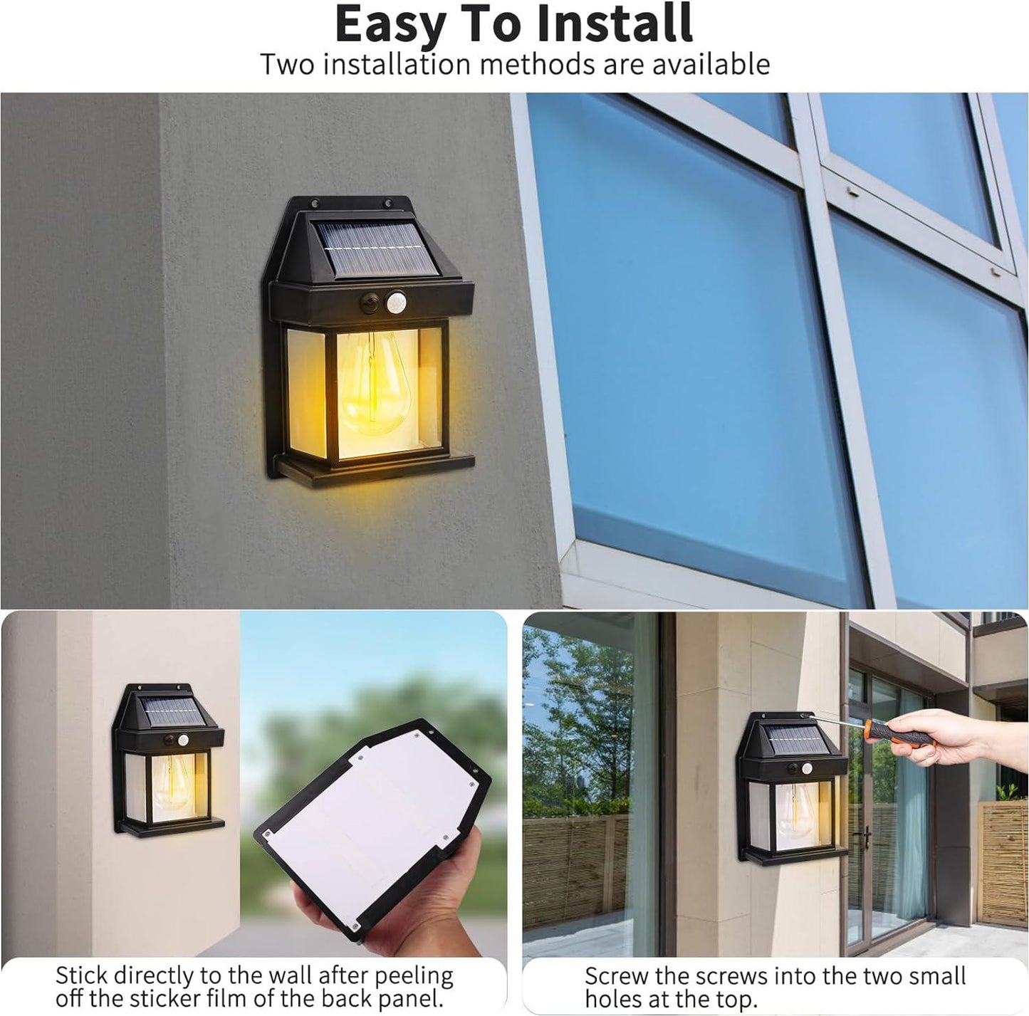 3-in-1 Outdoor Solar Light – Motion Sensor, Wall & Garden Use